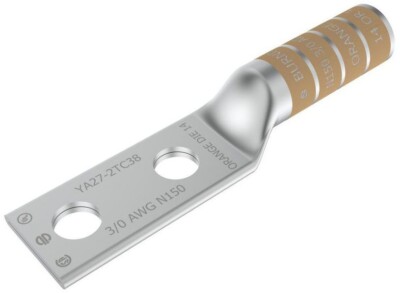 Burndy YA27-2N, 3/0 AWG Stranded, 1/2'' Stud, 2-Hole, Compression Terminal, 1 pc