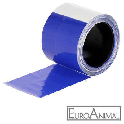 Signalband Flatterband blau/weiß 80mm/100m  für Wildabwehrnetz Wildschutznetz