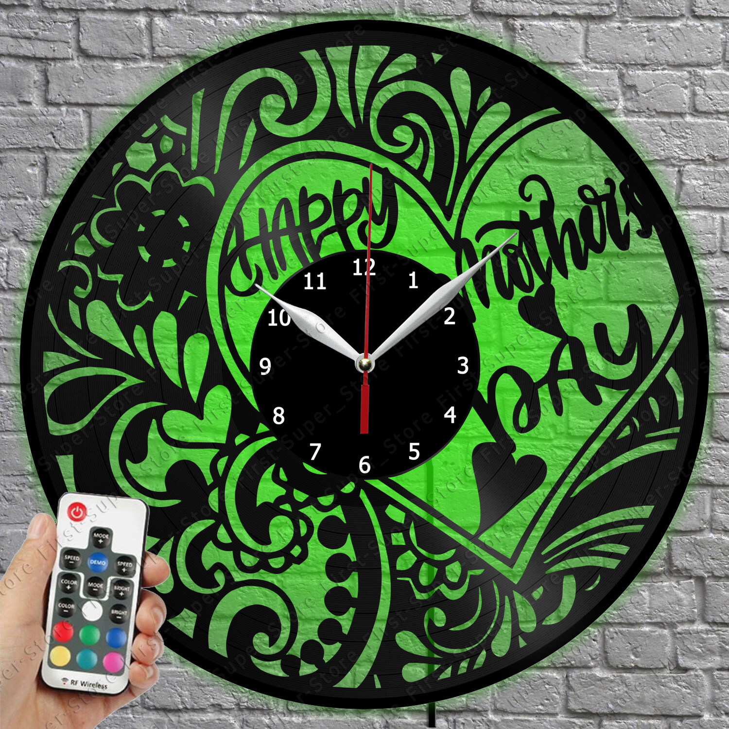 LED Vinyl Record Wall Clock with Lights - Unique Mother’s Day Gift Idea 1741