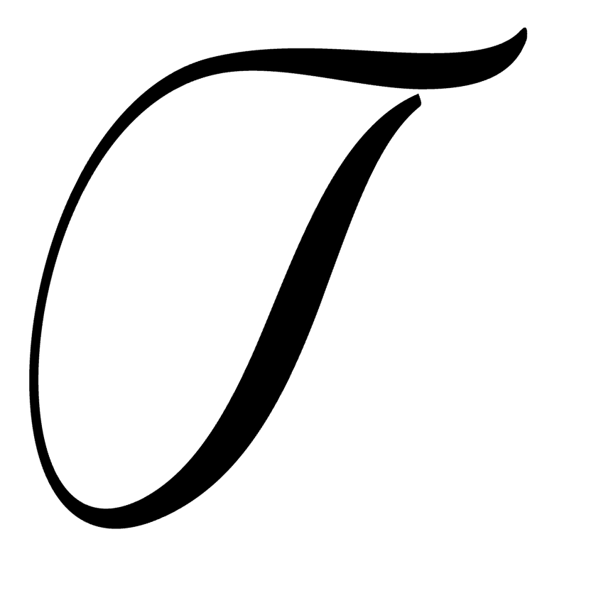 T Monogram Script Initial Letter Vinyl Decal Sticker For Home Cup Car Wall a1170