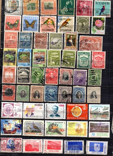 ECUADOR. COLLECTION BUILDER OF 143 ALL DIFFERENT STAMPS. VINTAGE TO MODERN ERA - Picture 2 of 3