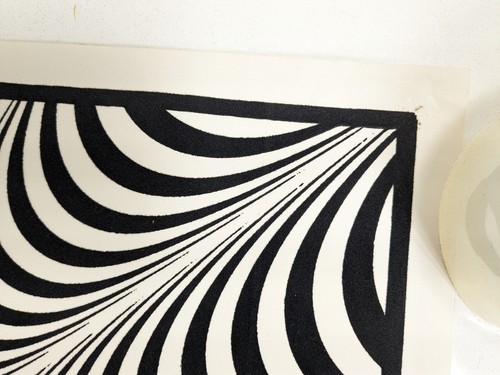 Vtg Blacklight 23x35 Poster Yin Yang Infinity Black White Trippy Vibes Illusion - Picture 4 of 11