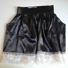 RARE JC/DC by Jean-Charles de Castelbajac satin mini skirt with lace Size: 40
