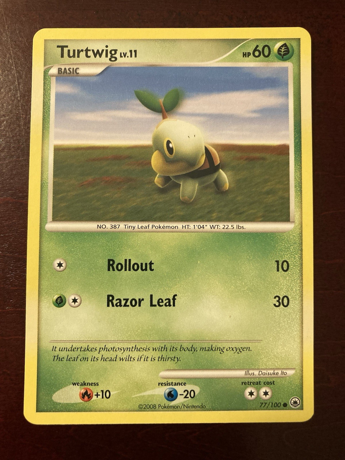 Turtwig 77/100 Majestic Dawn Regular Common 2008 English Pokémon TCG Card