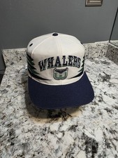 Vintage Hartford Whalers Logo Athletic Diamond Cut D-Cut Snapback Hat NHL