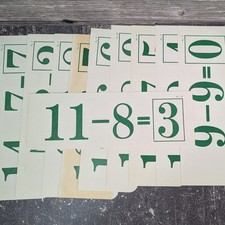 Vintage Set of 10 Math Flashcards 1960s Flash Cards Ephemera, Paper Crafting