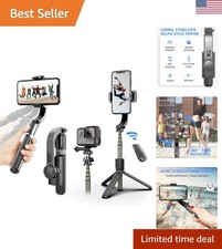 1-Axis Gimbal Stabilizer with Retractable Selfie Stick  Tripod for Smartphones