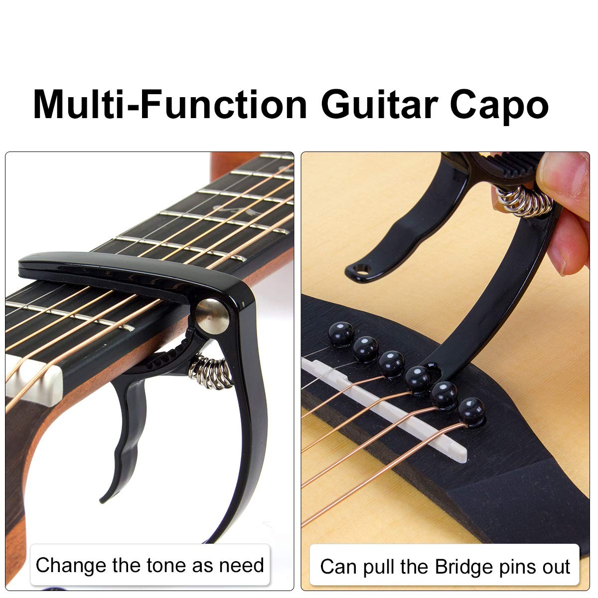 Set accessori chitarra 3 in 1 incl. con 3 set di corde, accordatore, capotasto nuovo foto 5