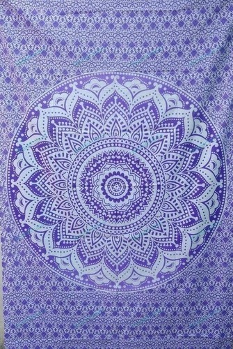 Tapisserie Mandala Ronde – Bohème Indienne – 100% Coton – Art Mural Ou Couverture De Plage