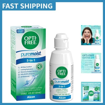 Ultimate Contact Lens Care: Puremoist 4 Fl Oz Cleaning Solution for Healthy Eyes