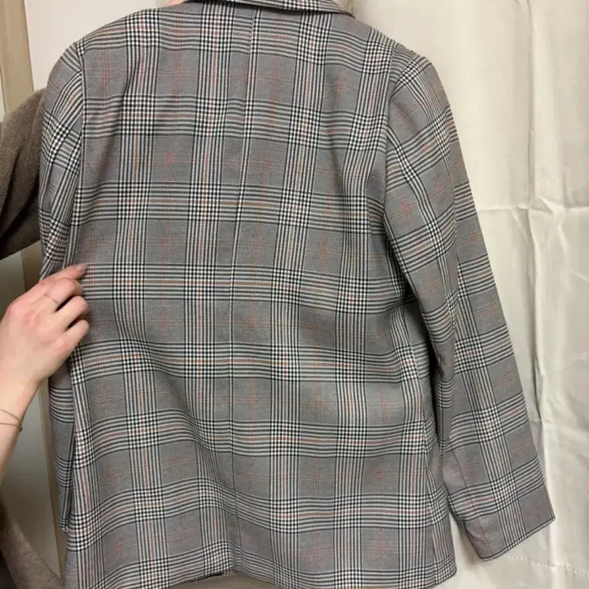 Checked Pattern Jacket with Slight Stains - Women… - image 3