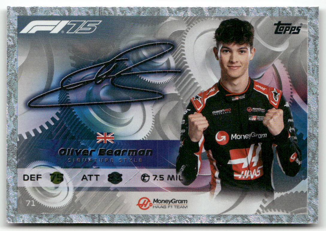 Topps F1 Turbo Attax 2025 Formel 1 No. 71 Oliver Bearman Signature