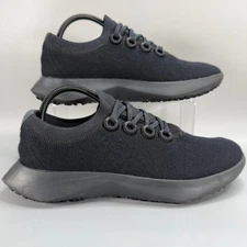 Allbirds Wool Dasher 2 Mens 8 Running Shoes Triple Black Lace Up Low Sneaker WD2