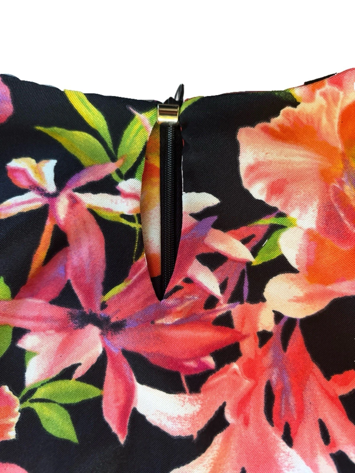 ALYX Shift Vestito Donna Taglia 20W Nero Floreale Rosa Tropicale Elasticizzato