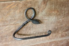 Hand Forged Leaf Toilet Paper Holder: Wrought Iron Bathroom Decor