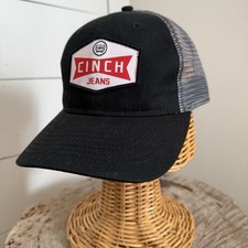 NEW Cinch Jeans Hat Black Grey Patch Snapback...