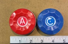 American shuffleboard large replacement pucks, 1 red  1 blue, 2 for 1 price