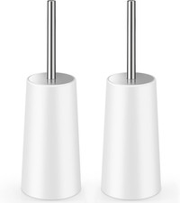 Toilet Brush and Holder, 2 Pack Toilet Brush with 304 Stainless Steel Long