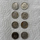 8  US Roosevelt 90% Silver Dimes - 2 1946, 2 1954, 1960, 1961 V G, 1962, 1964.