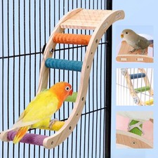 Wooden Bird Ladder Funny Bird Cage Accessory for Conures Budgie Small Animal
