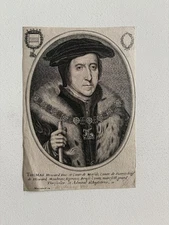 Antique Royalty Engraving – Thomas Howard, 3rd Duke of Norfolk – Tudor Nobleman