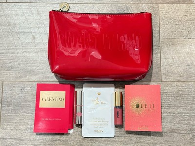 YSL Beauty 6pc Gift Set Red Makeup Bag 2 YSL Lip Stain/Balm