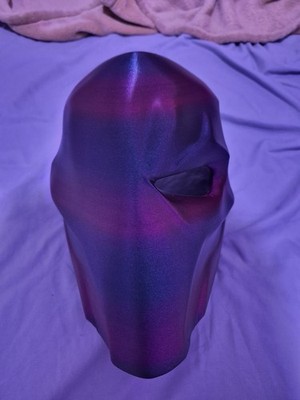 Custom Deathstroke Cosplay Mask   Color Shift Purple/Blue Metallic Finish