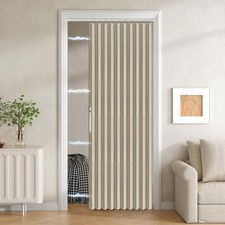 100 Blackout Fabric Folding Door 42"W x 78"L Pack of 1 , Beige