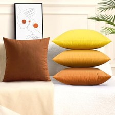 Throw Pillow Covers 18x18 Set of 4 Couch Pillow 18" x 18" Pack of 4 Orange
