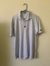 Bad Birdie Golf Performance Stretch Polo Shirt Light Purple Floral Men  s Large