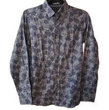 Ted Baker Mens Long Sleeve Palm Jacquard Floral Print Button Up Shirt Size 1 NWT
