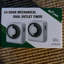 BN-Link 24 Hour Mechanical Dual Outlet Timer 