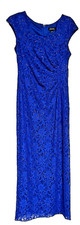 Tahari Arthur S. Levine Sparkly Lace Blue Cap Sleeve Formal Gown Size 8 NWT