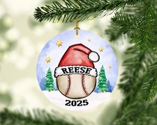Baseball Christmas Ornaments Personalized Kids Christmas Ornaments Personaliz...