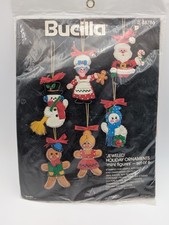 Bucilla 48786 6-Jeweled Holiday Ornament Christmas Mini Figures Felt - Unopened