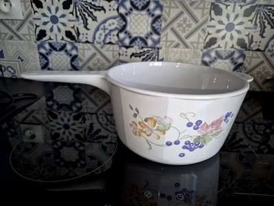 CASSEROLE CORNING AVEC COUVERCLE NO VISION A DÉCOR DE FLEURS - DIAMÈTRE 20 CM - Photo 1/4