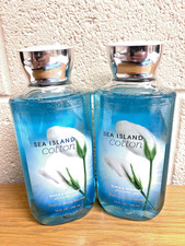 Bath  Body Works SEA ISLAND COTTON SHOWER GEL Body Wash 10oz NEW QTY 2 