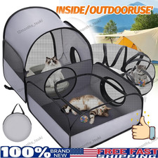 3-In-1 Outdoor Portable Scalable Pet Cat Playpen Tent Tunnel House Enclosures US