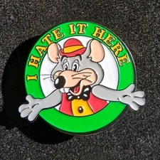 Chuck E Cheese I Hate It Here Funny Custom ENAMEL PIN Arcade Showbiz Pizza 90s 