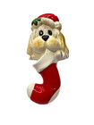 Vintage Dog Puppy Stocking Holder Ceramic Christmas Decoration Made in Taiwan