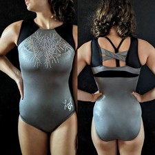 GK Laurie Hernandez Gymnastics Leotard Silver...