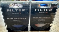 TWO 52mm K F Concept Gradual Color Camera Lens Filters 1 Blue 1 Orange NEW