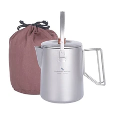 Boundless Voyage Titanium Camping Coffee Pot 1.5L Barista Kettle for Making C...
