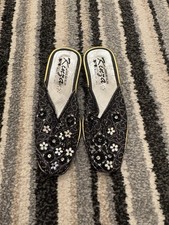 Black Slip on Sandals Girls Size 10 New