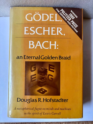 GODEL, ESCHER, BACH by Hofstadter OOP  1979 Vtg AI Philosophy Hard Cover DJ VG