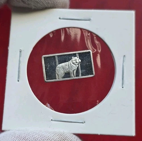 WOLF 🐺 2.5 Gram .999 Fine Silver Mini Bullion Art Bar Proof Coin Ingot - RARE