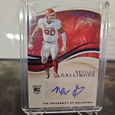 2020 Panini Immaculate NEVILLE GALLIMORE #79 Rookie Platinum Auto 15/25 Oklahoma