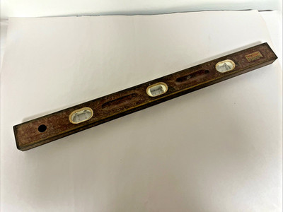 Vintage Brass Bound Wood Level American Level MFG.CO. Detroit MI 28'' Mason Work