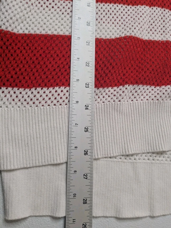 INC International Concepts Hoodie Women's M Red White Strip Long Sleeve - Image 4 of 4