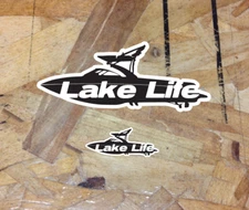 Lake Life Truck Car Window Inboard Sticker Ski Boat Wake Malibu Die Cut Black